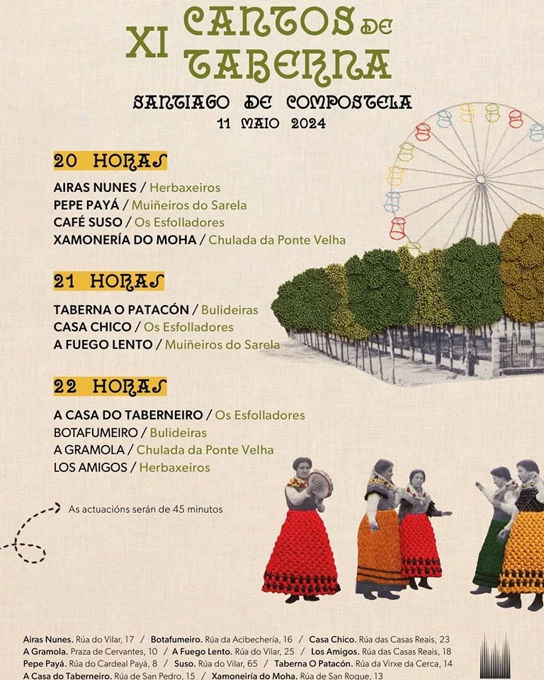 Imaxe principal para Foliada, cantos de taberna e escolas de baile tradicional nas Festas da Ascensión